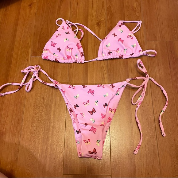 Other - Pink Butterfly Bikini Set